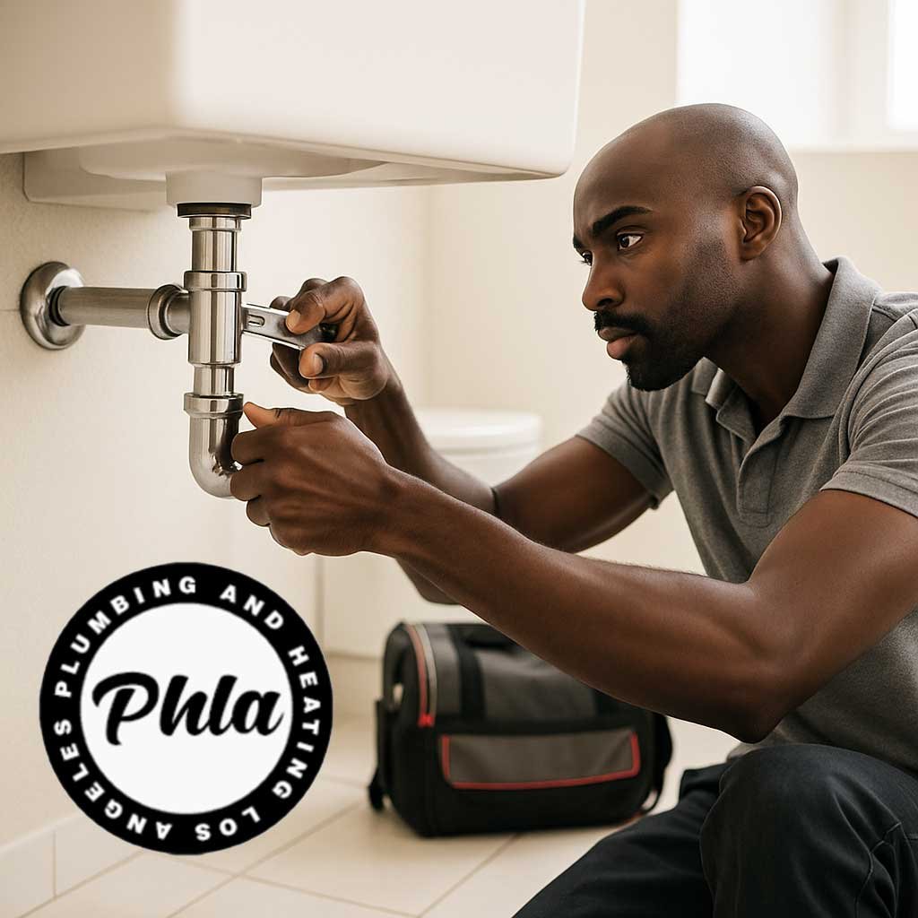 Plumber working in home